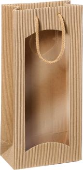 2er Flaschentasche 17x8,5x36cm braun