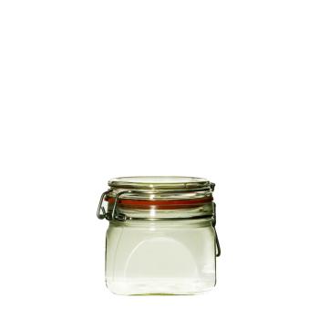 Bügelglas 550ml weiß 4-eck Einweg