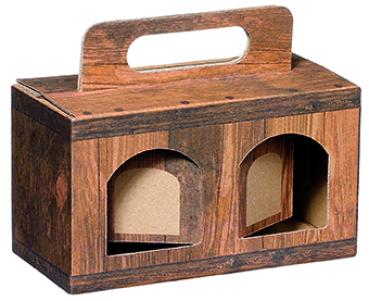 2er Tragebox für Gläser 166x78x90 holzoptik