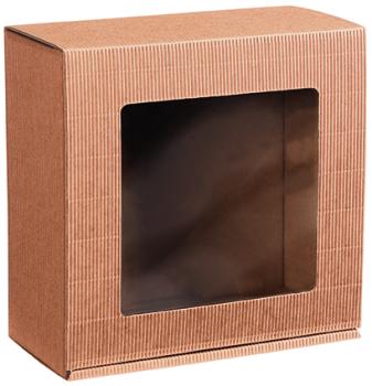Geschenkbox m. Sichtfenster 198x190x99 braun