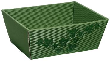 Geschenkschale 4-eckig klein offene Welle Efeugrün