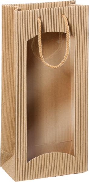2er Flaschentasche 17x8,5x36cm braun