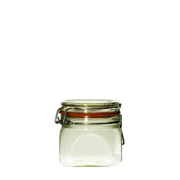 Bügelglas 550ml weiß 4-eck Einweg