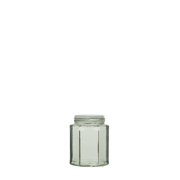 Sechseckglas TO63RH 278ml weiß Einweg