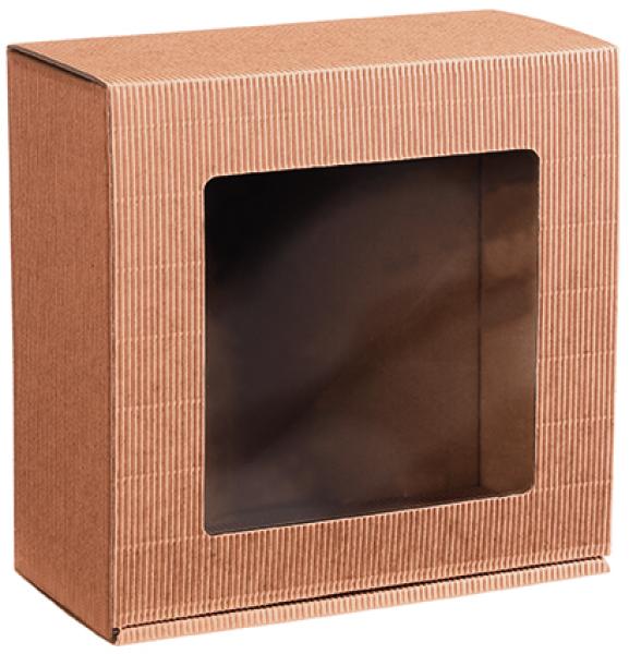 Geschenkbox m. Sichtfenster 198x190x99 braun